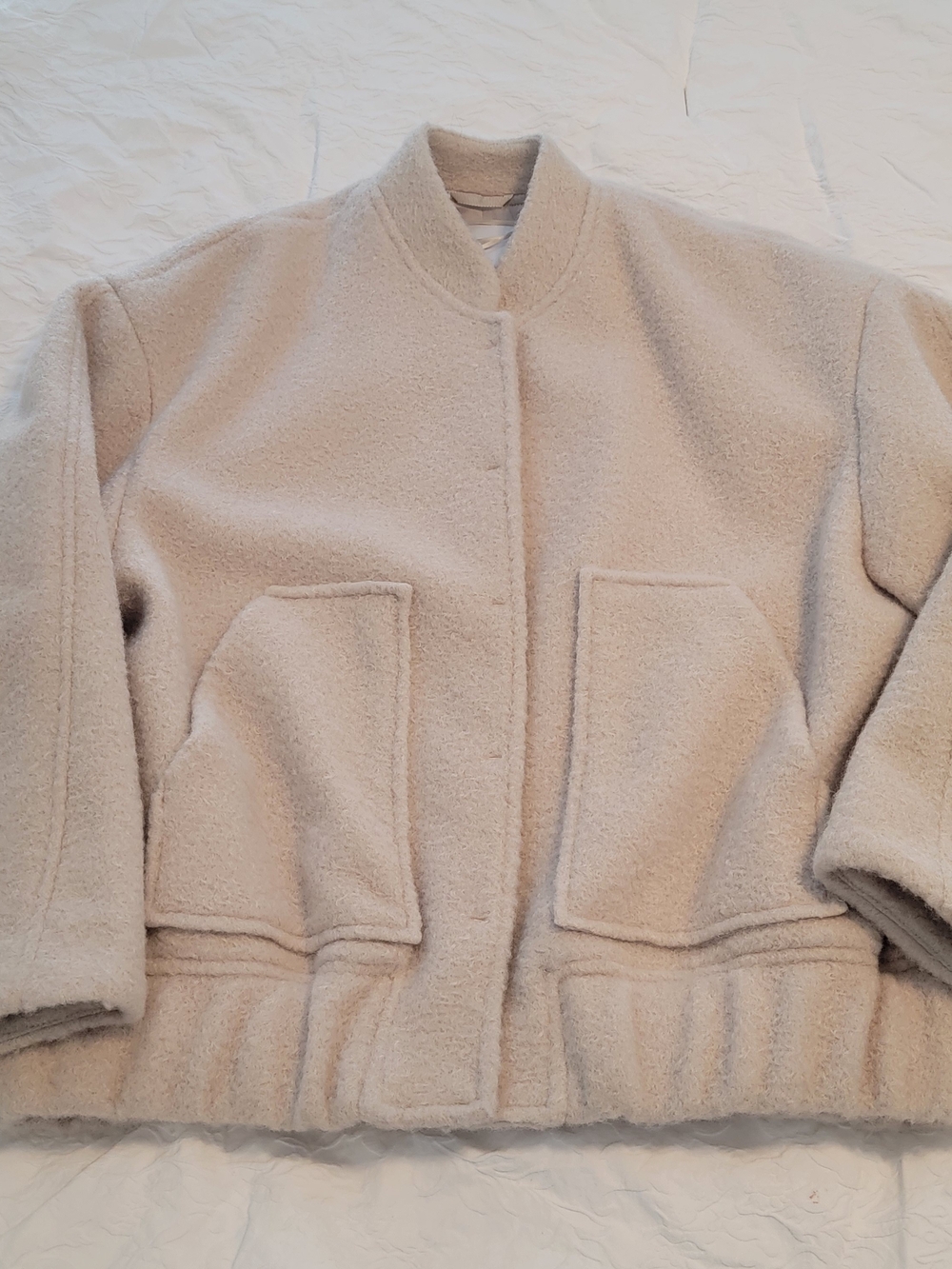 Oversized Mango Womens Cream Sherpa Jacket - Soft Fleece Coat